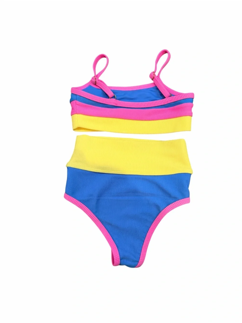 Beach Riot Girls' Colorblock Bikini - Blue, Yellow & Pink